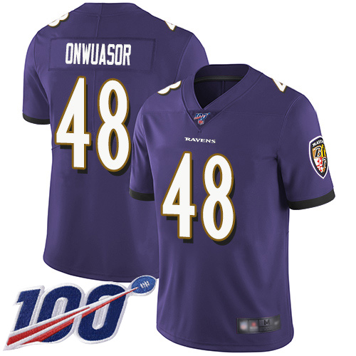 Baltimore Ravens Limited Purple Men Patrick Onwuasor Home Jersey NFL Football #48 100th Season Vapor Untouchable